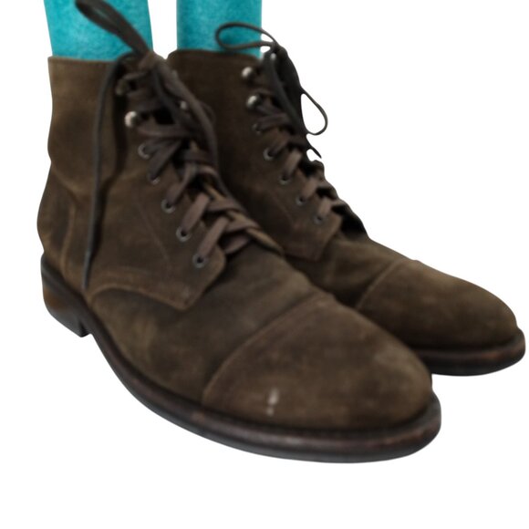 Thursday Boot Company Everyday Suede Lace Up Cap Toe Boots Size 9.5 Captain - Picture 1 of 15
